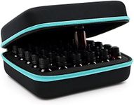 Hipiwe Hard Shell Essential Oil Carrying Case 30 Bottles EVA Essential Oils Storage Bag - Perfect for doTerra and Young Living Oils with Foam Insert (Black + Blue - New)