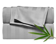 Pure Bamboo - Sheets King Bed Sheet Set, Genuine 100% Organic Bamboo Viscose, Luxuriously Soft & Cooling, Double Stitching, 16 Inch Deep Pockets, Lifetime Quality Promise (King, Jacquard Silver)