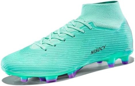 Boys Girls Soccer Shoes Firm Ground Professional Athletic Kids Indoor/Outdoor Football Cleats for Youth Futsal Green EU 36