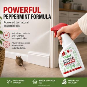 Peppermint Rodent Repellent Spray 500ml – Natural Mouse Deterrent