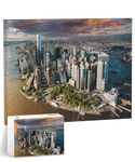 PieceRelax Canvas Wall Art Puzzles for Adults - Henry Do - Aerial Photography - New York City, USA Unique Gift & Home Décor with Plastic Jigsaw Puzzle Artwork for Living Room Bedroom [HN1308]