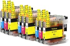 3 Go Inks C/M/Y Sets of 3 Ink Cartridges to Replace Brother LC125XL C/M/Y Compatible/Non-OEM for Brother DCP and MFC Printers (9 Inks)