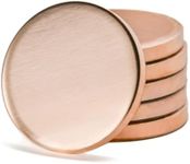 MICAIKEM 1" Copper Engraving Blanks Coin Blanks Tags Heavy Duty 3mm Thick for Hand Stamping. Pack of 5