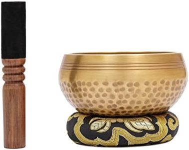 Tibetan Singing Bowls Set~ Meditation Sound Bowl hand Hammered in Nepal For Yoga, Meditation, Mindfulness, Healing & Chakra balancing~ (4 inch (Black Cushion))