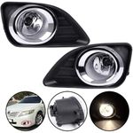 G-PLUS Clear Lens Fog Lights w/Wiring & Switch Kit & H8 Bulbs Compatible with Toyota Camry LE/XLE/Base 2010-2011 Driving Bumper Lamps Assembly (Do not fit SE and Hybrid models) 8121006071