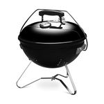 Weber Barbecue Stove Diameter 37cm Smokey Joe Premium Camping Fire Stand for 4-6 People 1121308 / with Thermometer 1121308 Black 37cm