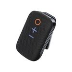 MEE audio goSPKR Small Wearable Clip-on Bluetooth Speaker with IPX5 Waterproof, Built-in Microphone for Hands-Free Calls, Compact Design, Can Connect Up to 2 in Stereo (Without Magnet, Black)