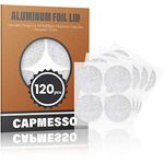 120Pcs Self Adhesive Aluminum Foil Lids for Refillable Reusable Coffee Capsule Compatible with Nespresso (Siver Color)