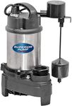 Superior Pump 92571 1/2 Hp Cast Iron Sump Pump with Side Discharge Tethered Float Switch