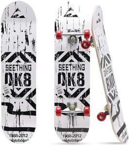 JAOTREL Complete Skateboard for Beginners & Pros | 5” Polished Aluminum Trucks, ABEC5 Bearings, Non-Slip Grip Tape | Graphic Skateboard Deck for Kids, Adults, Men & Women