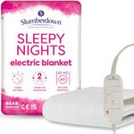 Slumberdown Sleepy Nights Electric Blanket Small Double - Warm, Cosy & Energy-Efficient Heated Blanket with 3 Heat Settings | BEAB-Approved, Washable & Easy-Fit Straps (122 x 107cm)