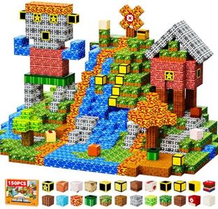 150 PCS Magnetic Blocks - STEM Building Toys for Creative Kids Ages 3-10, Sensory Stacking Cubes with Idea Booklet, for Boys & Girls
