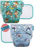 Advanso Leakage Proof cloth diapers for babies, high absorbent 2 reusable diaper 2 insert pad combo pack washable cloth diaper free size 5-18kg adjustable pocket cover 23