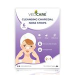 Vedcare Cleansing Charcoal Nose Strips for Women & Men | Removes Whiteheads | Blackheads and Cleanses Pores (Pack of 6) | Instant Result (6 Strips)