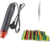 Mini Heat Air Gun with 164 PCS Heat Shrink Tube And 1 PCS DIY Clamp, 300 Watt 220V Portable Hot Gun for for DIY Craft, Heat Shrink Tubing, Embossing,Removing Paint Drying Crafts DIY Tool (black)