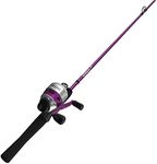 Zebco 33 Spincast Reel and Fishing Rod Combo, 6-Foot 2-Piece Durable Fiberglass Fishing Pole, Quickset Anti-Reverse Fishing Reel with Bite Alert, Pink