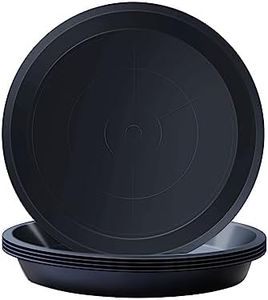 Kunjocy Pack of 5 Black Plant Pot Saucers 16 CM Round Plant Pots Trays Plant Plastic Plate Pot Tray for Garden Indoor Outdoor(Black, 16 cm)