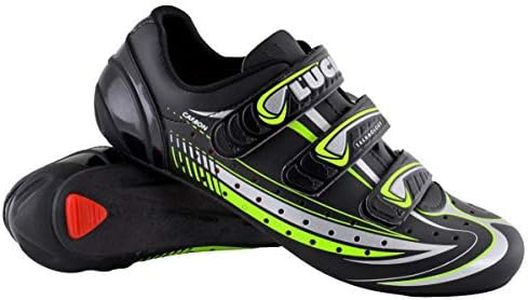 Luck Zapatilla de Ciclismo Mega, para Carretera, con Suela de Carbono y Triple Tira. (43 EU)
