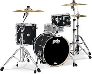 Pacific Drums & Percussion PDP Concept Maple Bop 3-Piece, Satin Black Drum Set Shell Pack (PDCM18BPBK)