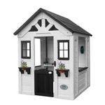 Backyard Discovery Sweetwater Playhouse | Wooden House for Outdoor Play, With Fun Accessories, Kids Garden House, 100% Cedar Wood, For 2-7 Year Olds | White Colour