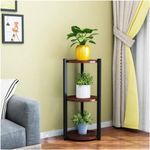 Brown Art Shoppee Plant Stand Indoor Outdoor ,Round Tall Metal Plant Stands , 3 tier Flower Pot Plant Holder, Modern Plant Shelf for Corner Living Room Garden Balcon (Brown)