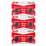 Genuinebattery Maxell LR44 Battery, 1.5V Micro Alkaline Button Coin Cell (Pack of 6 Batteries)