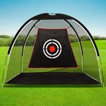 Golf Hitting Practice Nets for Backyard Driving Heavy Duty Men Real Indoor Golf Balls Hitting Pitching Driving Nets for Indoor Outdoor Garage Use Golfing Swing Training Impact Cages with Frame and Net