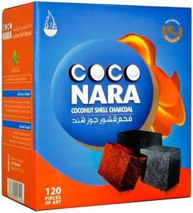 CocoNara Natural Coconut Shell Hookah Charcoal by Coco Nara 120 Count Pieces