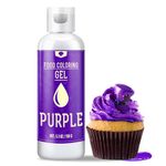 Gel Food Coloring - 150g Vivid Food Coloring Gel for Baking, Cake Decorating, Icing, Cookie, Fondant and Macaron - Tasteless Food Color Dye for Frosting, Easter Egg, Soap Making and Crafts (Purple)