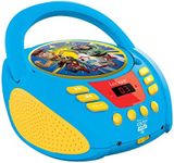 LEXIBOOK RCD108TS Disney Toy Story CD Kids, Buzz & Woody Music Audio Player, Microphone, Aux-in Jack, AC or Battery-Operated, Blue