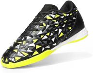 DREAM PAIRS Boys Girls Indoor Sneakers Lace Up Sport Athletic Casual IC Youth Futsal Football Soccer Shoes for Little/Big Kid,Size 11 Little Kid,Black/neon/Green,SDSO2412K