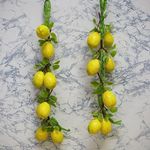 Wonderland Artificial Real Looking Lemon String (Set of 2) | Natural Real-Looking Artificial Fruits and Vegetables