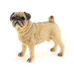 Outdoor Statues dog sculptures Resin Ornament Gifts Leonardo Collection Pug Fawn, Stone, Tan, 12 x 6 x 11 cm, Multicoloured, One Size