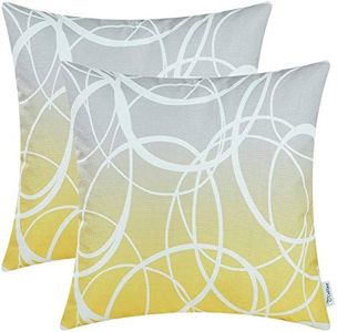 CaliTime Cojines Fundas Casos 2 Paquete Poliéster y Mezcla de poliéster Cojín Throw Almohada Protector Conchas para Sofá Sofá Dormitorio Inicio Navidad Decoración (45cm x 45cm)