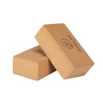 WiseLife Cork Yoga Block | Yoga Brick (Set of 2, Extra Large Size), High Density Premium Cork Material, Odour Resistant, Soft Surface for balance, support & performance (Set of 2)