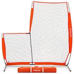 GoSports 7 ft x 7 ft Baseball & Softball L Screen - Pitcher Protection Net with Carrying Case