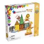 Magna-Tiles Safari Animals 25-Piece Set - 3D magnetic building tiles, Clear Colors