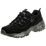 Skechers Women's D'Lites-Play on Fashion Sneaker, Black, 9 Wide