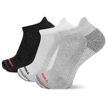 Merrell Unisex's Men's and Women's Recycled Everyday Half Cushion 3 Pairs-Breathable Hiking Socks Casual, Low Cut Tab-Gray Assorted, Medium-Large