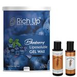 RICH UP 800ml Liposoluble wax - Blueberry (With 60ml Pre wax gel & 60ml After waxing oil)