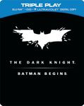 Batman Begins/The Dark Knight Limited Edition Steelbook - Triple Play (Blu-ray + DVD + UV Copy) [Region Free]