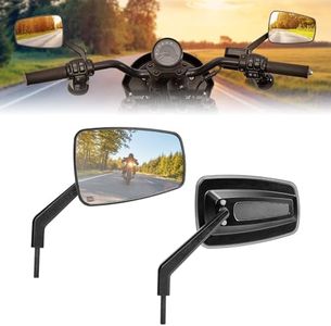 KEMIMOTO CNC Aluminum Motorcycle Mirrors M8 Rear View Side Mirrors 360° Adjustable Long Stem Compatible with Softail Sportster Road King Electra Glide Road Street Glide 1982-2024