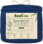 Navy Single Flat Sheets | Bamboo Bed Sheets | 180x290 cm | Single Top Sheet | Luxury Mattress Topper | Cool Blanket For Sleeping | Anti Allergy Bedding | Soft Bed Sheets | Navy Flat Sheet | Bambaw