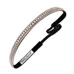 Sweaty Bands Womens Girls Headband - Non-Slip, Velvet-Lined Jeweled Hairband - Bling It Ice Ice Lady Silver 3/8-Inch