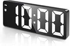 Hiseeyo Digital Alarm Clock, [Upgraded Version] LED Clock for Bedroom, Electronic Desktop Clock with Temperature Display, Adjustable Brightness, Voice Control, 12/24H Display for Home, Bedroom, Office