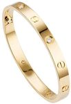 SubhagAlankar Anti Tarnish Stainless Steel Contemporary Love Bracelet For Men & Women,Girls & Boys (Love Bracelet(Gold))