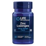 Life Extension, Zinc Lozenges, Citrus Orange Flavoured, 60 Vegan Lozenges, Gluten Free, Vegetarian, SOYA Free, Non-GMO