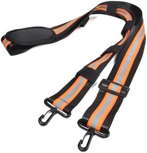 HYS Adjustable Reflective Shoulder Strap W/Thick Padded Non-Slip for Two-Way Radio Holsters/Pouchs, Crossbody Bags & Tactical Gear, Durable Plastic Swivel Hooks, Elastic Loops