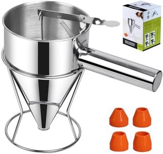 Pancake Batter Dispenser 20 OZ, Multi-Caliber Stainless Steel Funnel Cake Dispenser with Stand Great for Pancakes,Cupcakes and Baked Goods