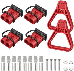 eSynic 4 conectores de batería para kit de conector Anderson de 175 A, enchufe de conexión rápida de 600 V, conector de cables de puente con mango y cubierta de enchufe Anderson para remolque de